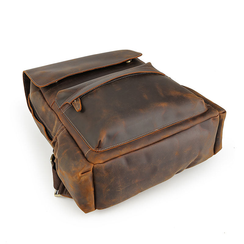 Men's Crazy Horse Leather Backpack