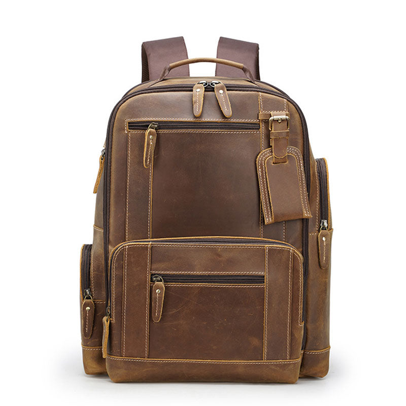 Men's Crazy Horse Leather Backpack
