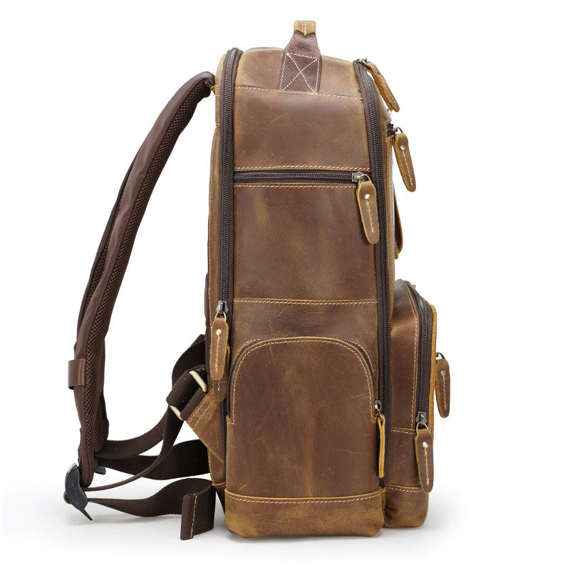 Men's Crazy Horse Leather Backpack
