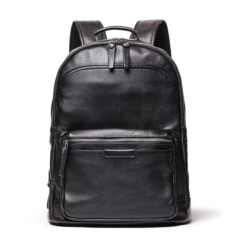 Men's Leather Backpack with 15.6 Inches Laptop Compartment