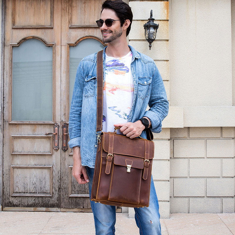 Leather Satchel Backpack