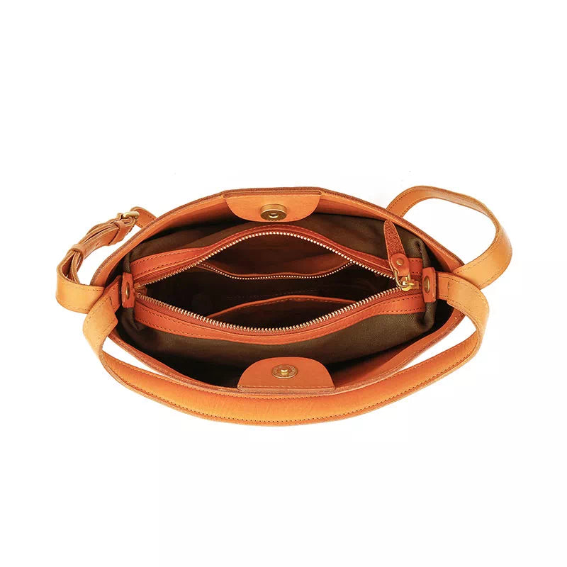Vegetable Tanned Leather Crossbody Bag