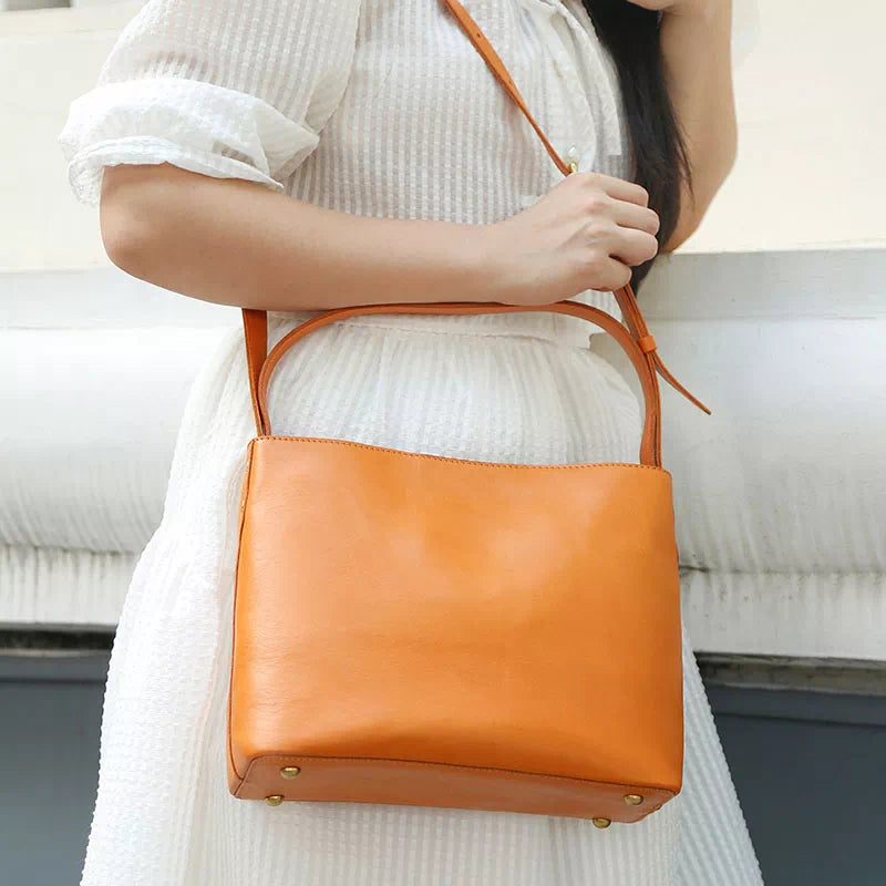 Vegetable Tanned Leather Crossbody Bag