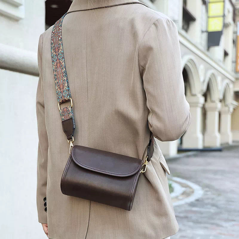 Vegetable Tanned Leather Crossbody Purse
