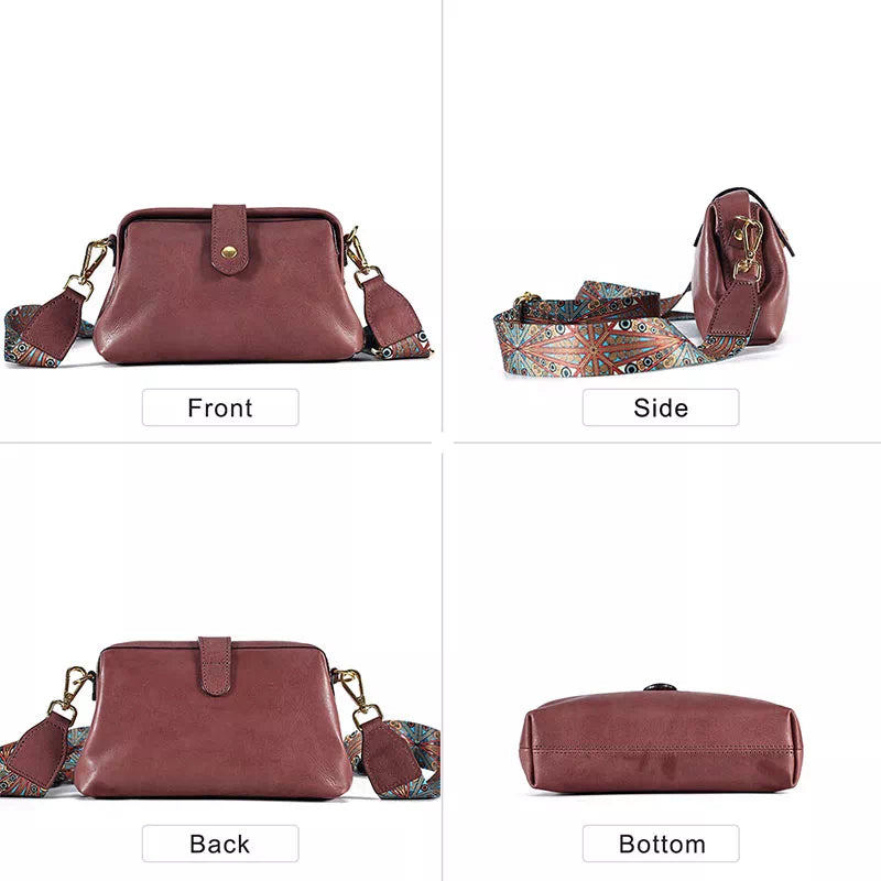 Vegetable Tanned Leather Crossbody Purse