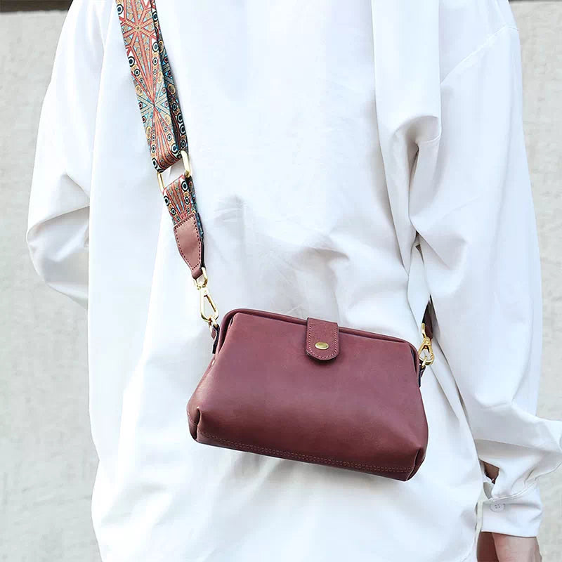 Vegetable Tanned Leather Crossbody Purse