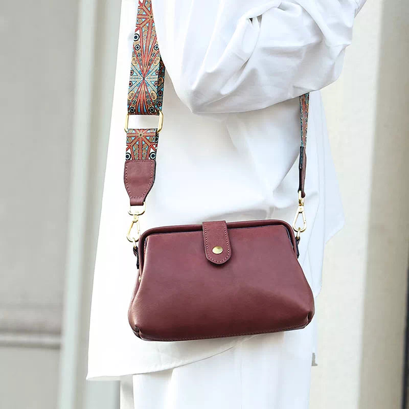 Vegetable Tanned Leather Crossbody Purse