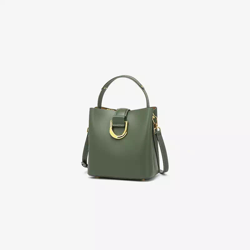 Leather Crossbody Mini Bucket Bag