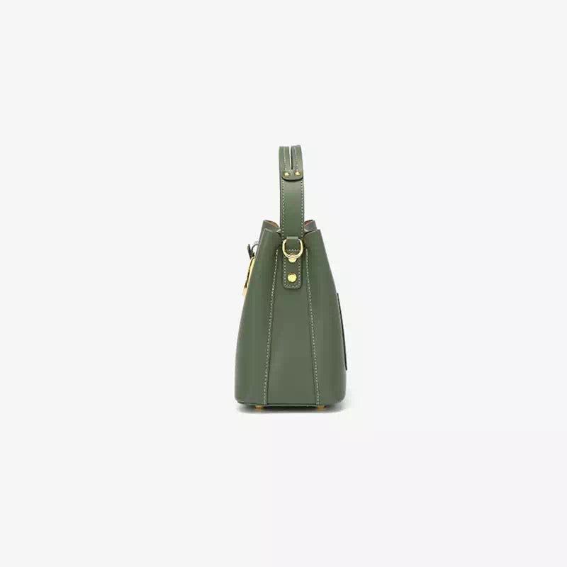 Leather Crossbody Mini Bucket Bag