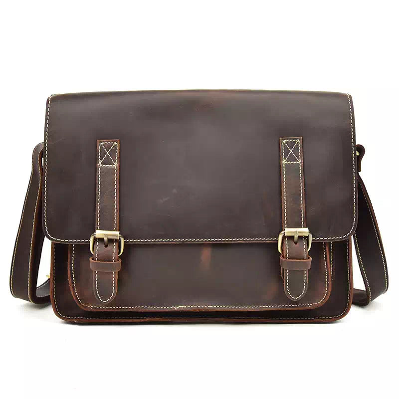 Men's Crazy Horse Leather Messenger Bag