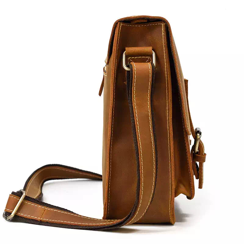 Men's Crazy Horse Leather Messenger Bag