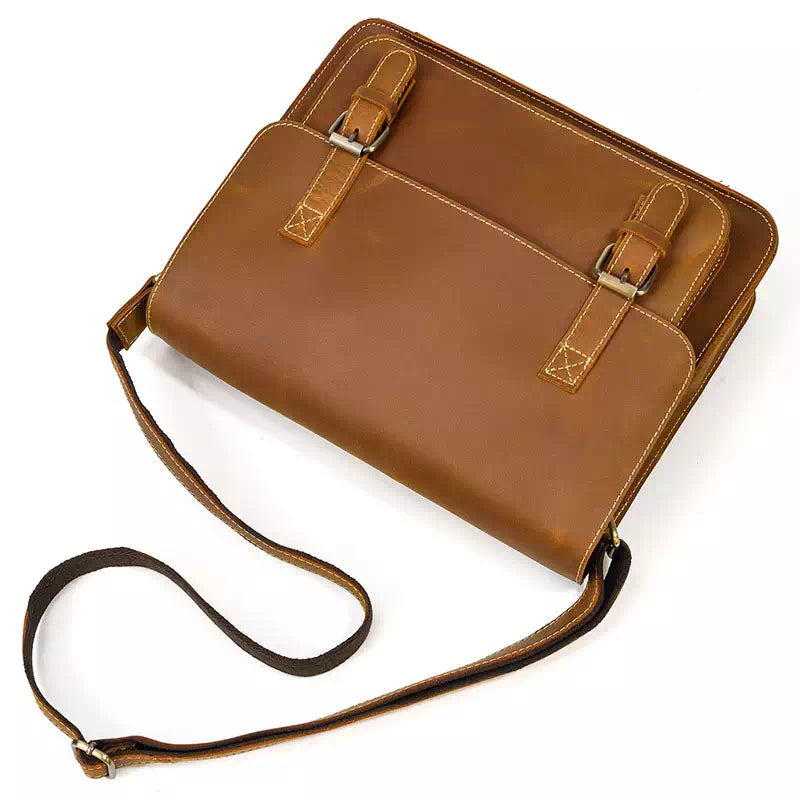 Men's Crazy Horse Leather Messenger Bag