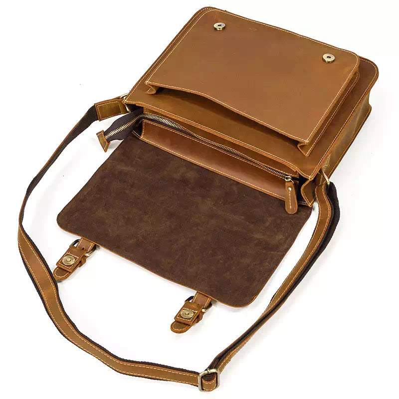 Men's Crazy Horse Leather Messenger Bag
