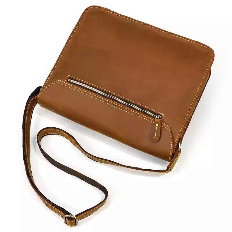 Men's Crazy Horse Leather Messenger Bag