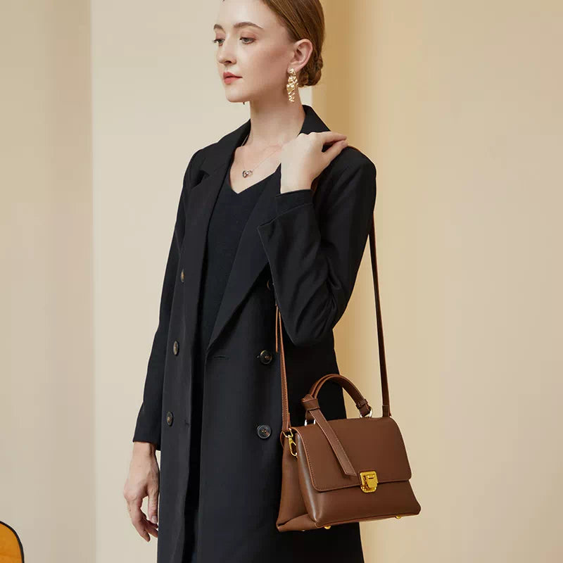 Leather Satchel Top Handle Bag