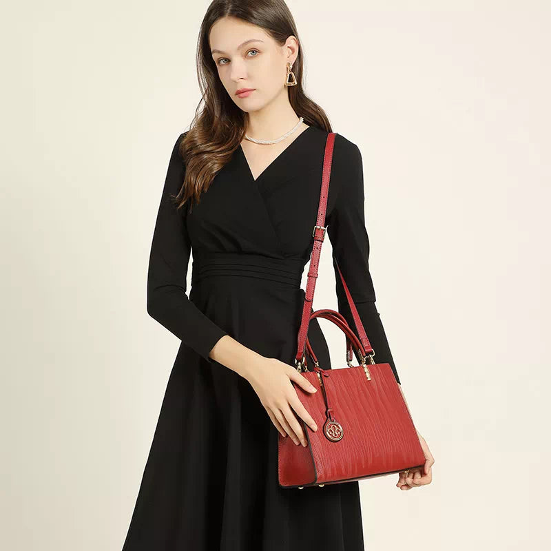 Leather Satchel Top Handle Bag