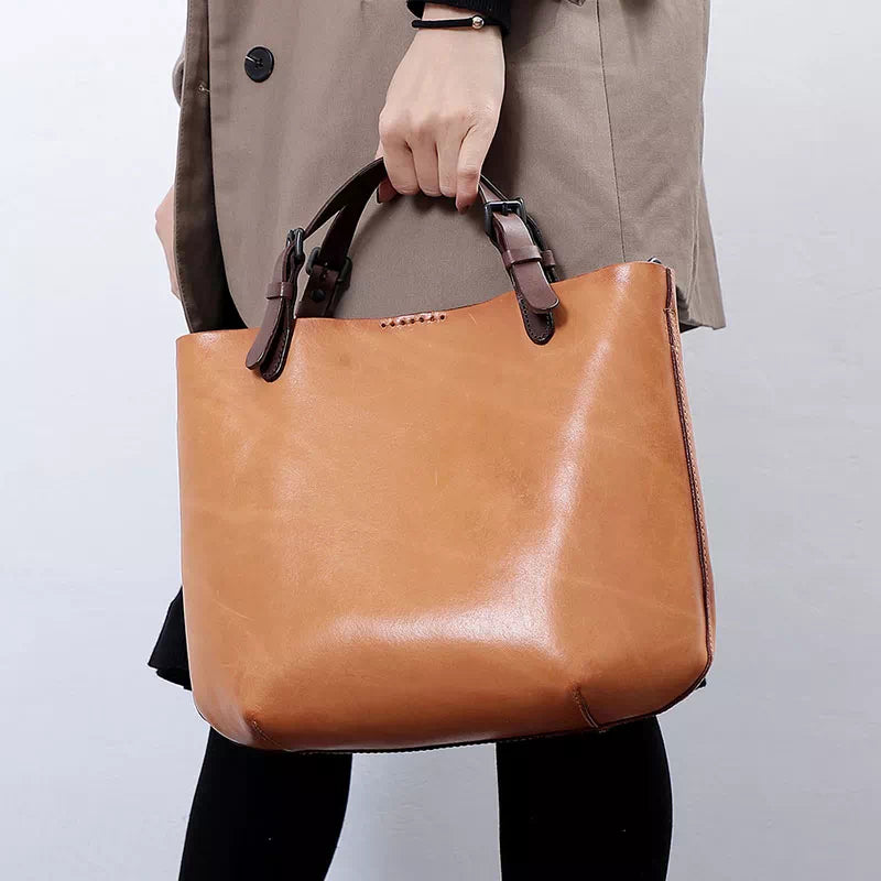 Vegetable Tanned Leather Mini Crossbody Tote