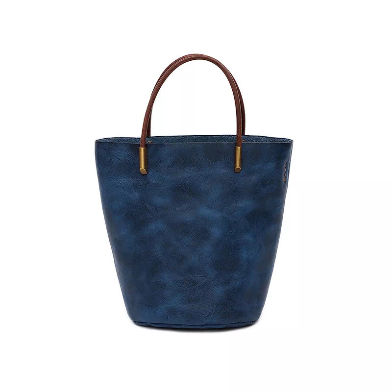 Vegetable Tanned Leather Mini Crossbody Tote Bag