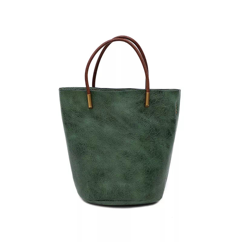 Vegetable Tanned Leather Mini Crossbody Tote Bag