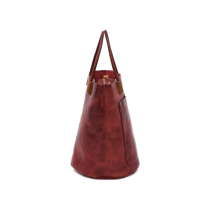 Vegetable Tanned Leather Mini Crossbody Tote Bag