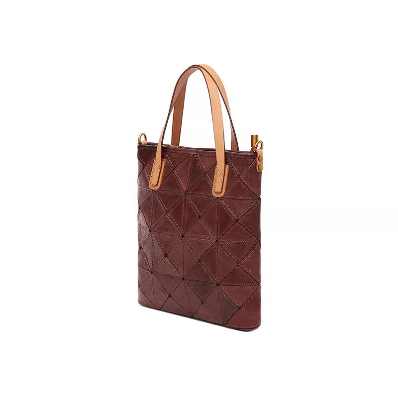 Vegetable Tanned Leather Mini Crossbody Tote Bag
