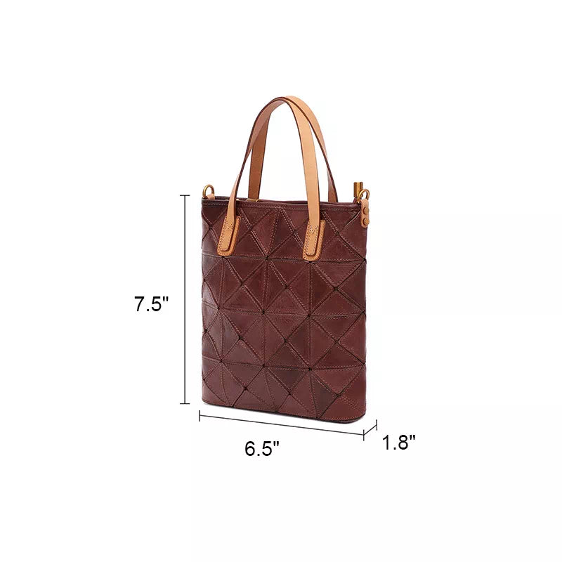 Vegetable Tanned Leather Mini Crossbody Tote Bag
