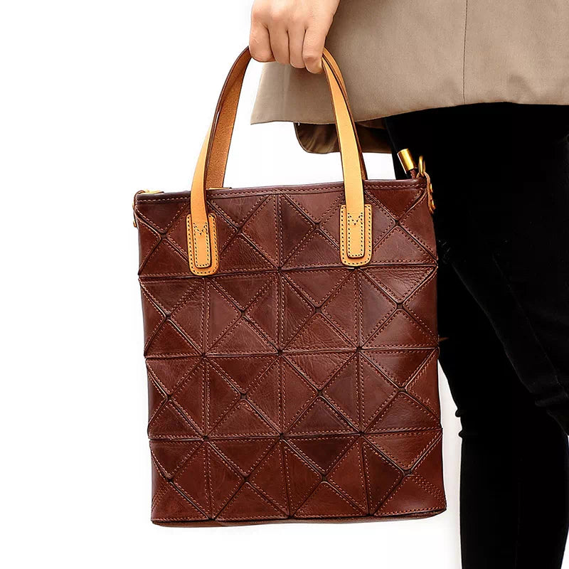 Vegetable Tanned Leather Mini Crossbody Tote Bag