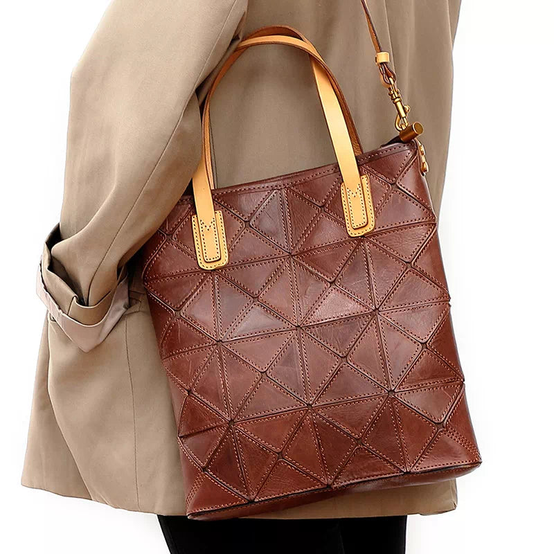 Vegetable Tanned Leather Mini Crossbody Tote Bag