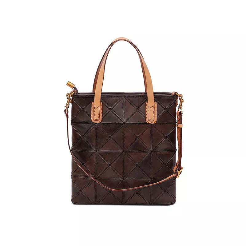 Vegetable Tanned Leather Mini Crossbody Tote Bag