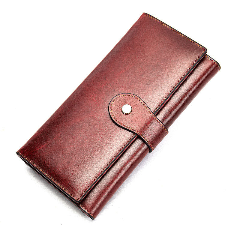 Women s RFID Trifold Long Leather Wallet Luke Case