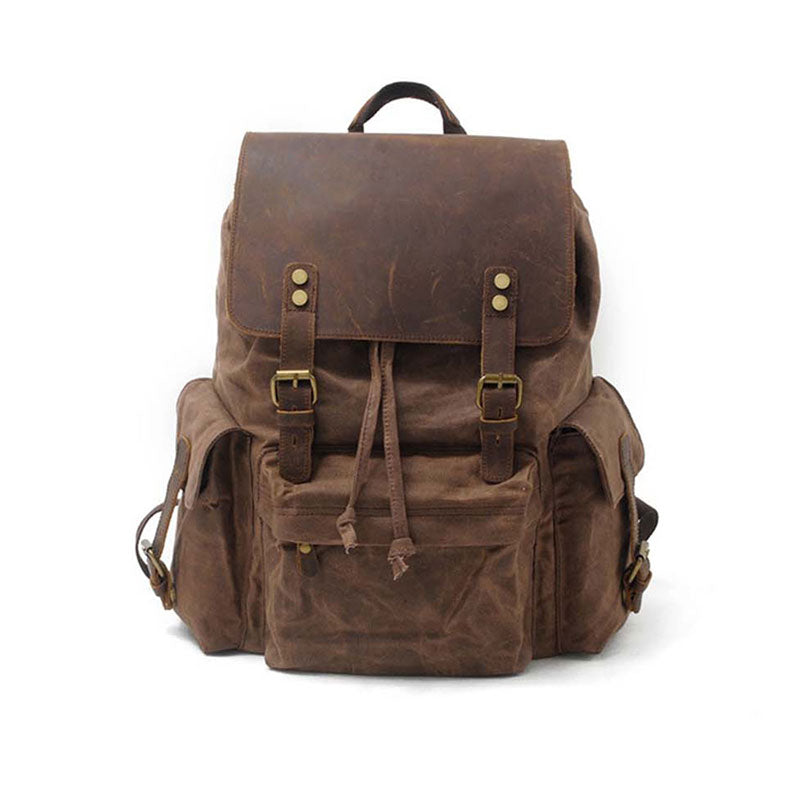 canvas backpacks with leather trim for sale Canvas Backpack for Men and Women