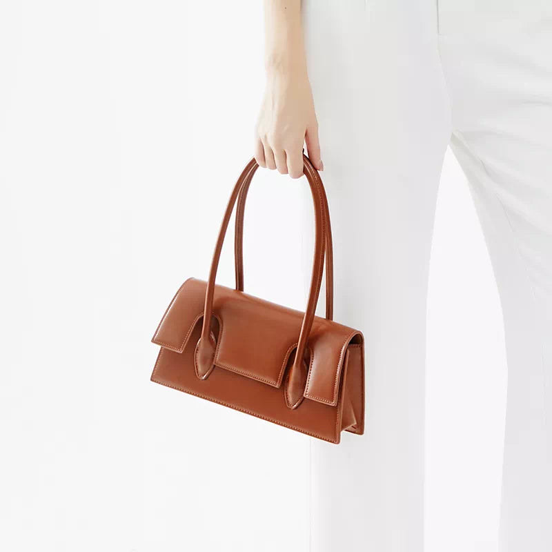 Women Leather Baguette Bag