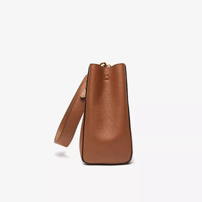 Leather Shoulder Medium Bucket Bag