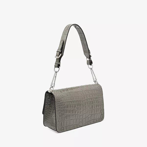 Square Chain Crocodile Pattern Leather Shoulder Bag