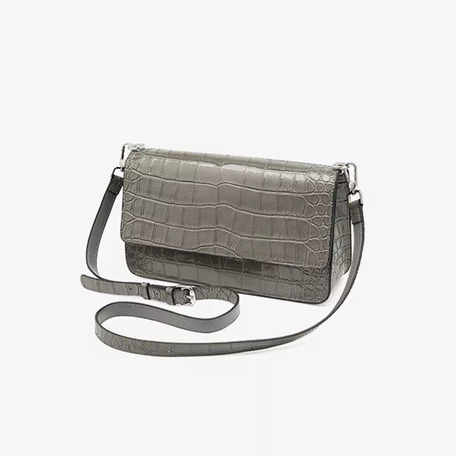 Square Chain Crocodile Pattern Leather Shoulder Bag