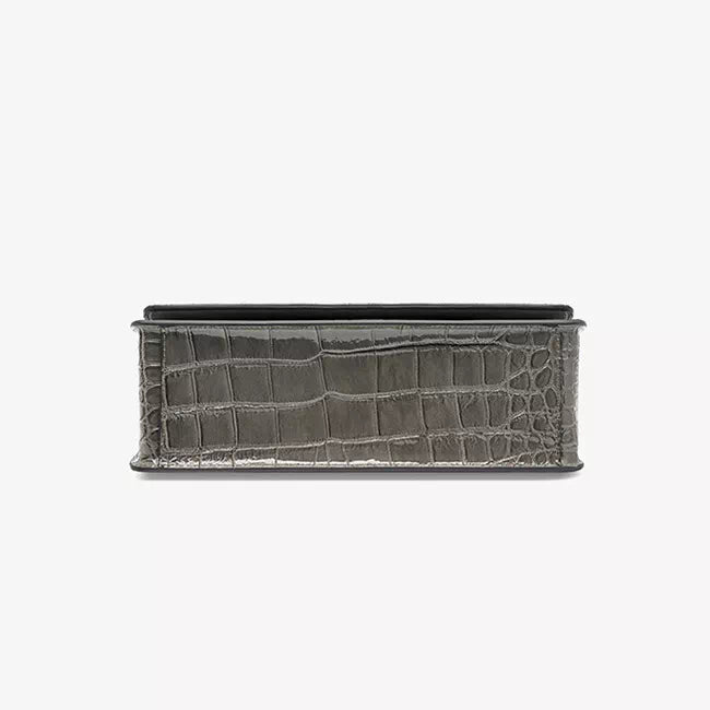 Square Chain Crocodile Pattern Leather Shoulder Bag