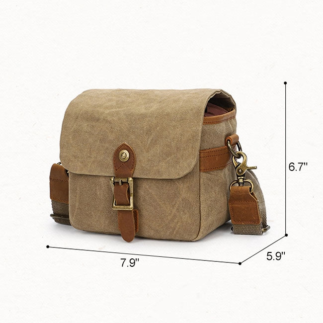 Compact Waxed Canvas DSLR & Mirrorless Crossbody Bag