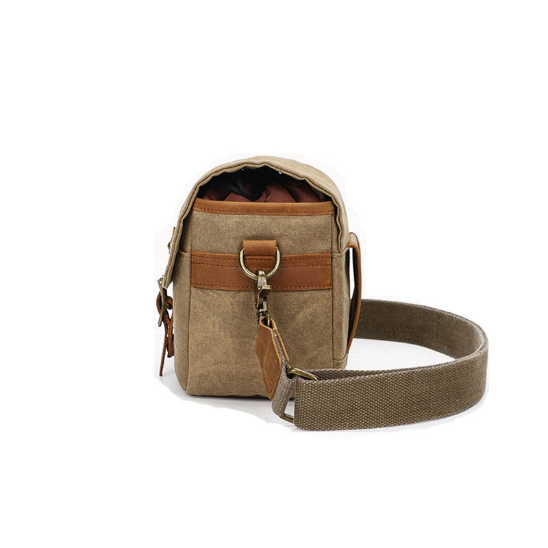 Compact Waxed Canvas DSLR & Mirrorless Crossbody Bag
