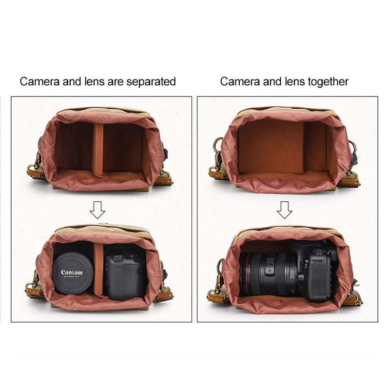 Compact Waxed Canvas DSLR & Mirrorless Crossbody Bag