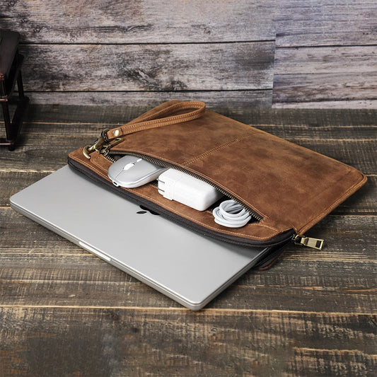 Leather Laptop Sleeve For 14.2" MacBook Pro / Air – Free Monogram