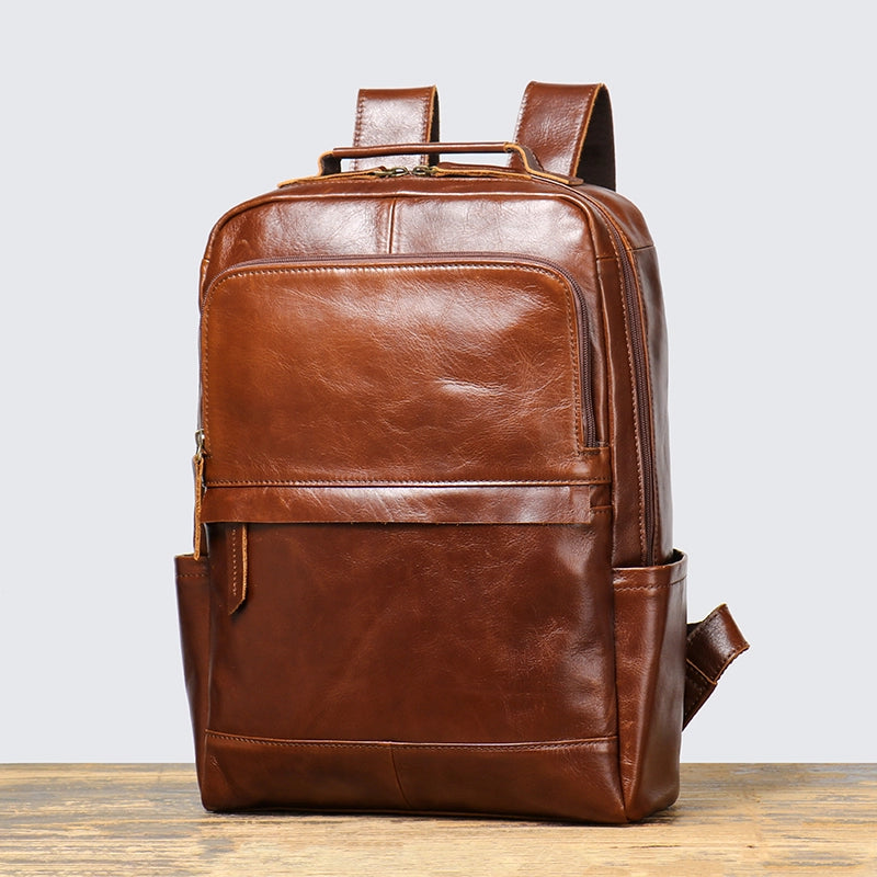 Adjustable Leather Travel Backpack