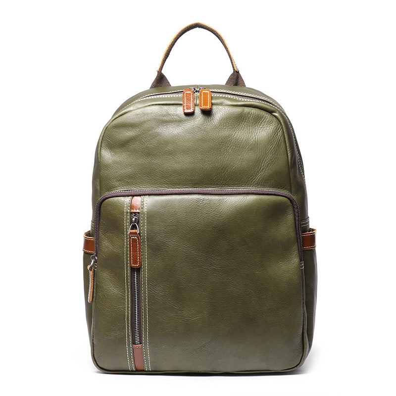 Women's Leather Backpack With 14