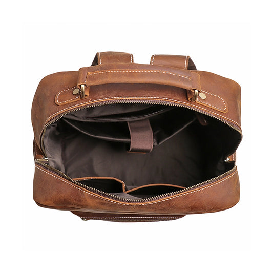 Men's Vintage Crazy Horse Leather Backpack
