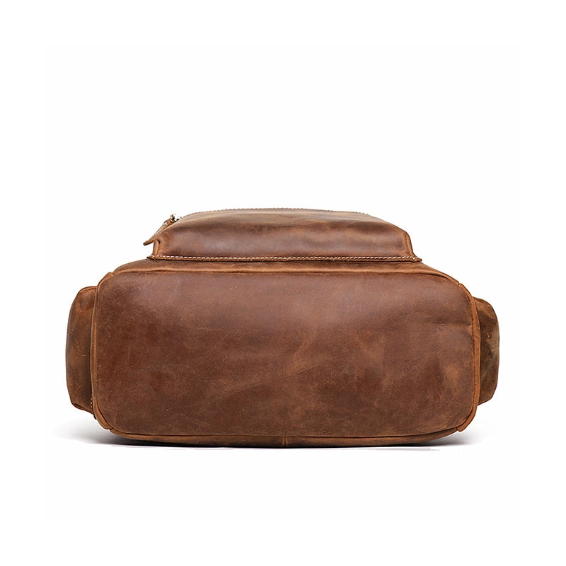 Men's Leather Backpack Vintage Laptop Business Travel Backpack