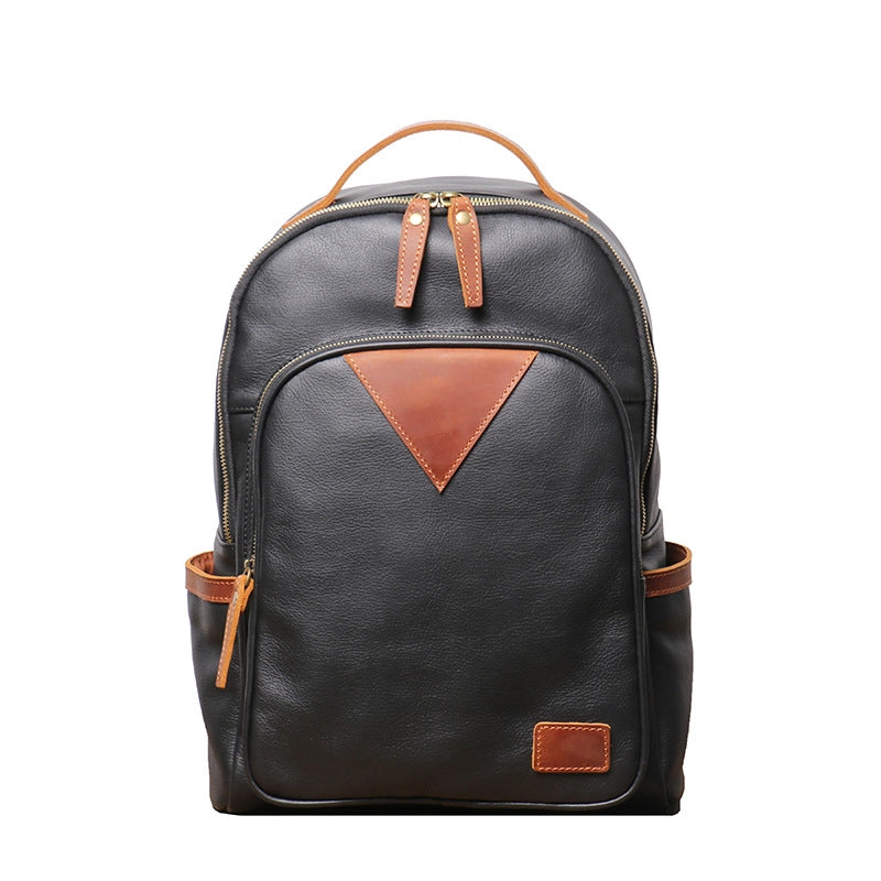 college leather backpack Men's Leather Backpack With Laptop Compartment – Luke Case