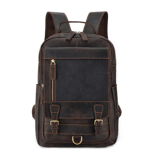 Retro Utility Leather Backpack