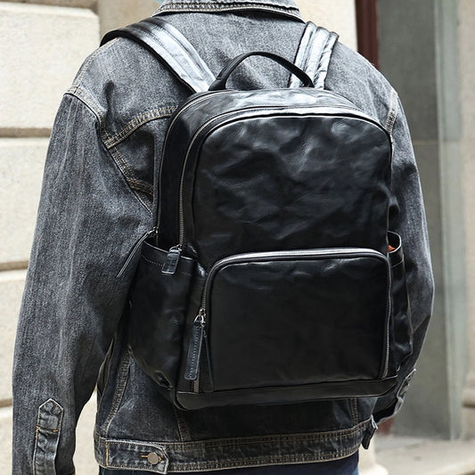 Men's Vegetable Leather Commuter Backpack