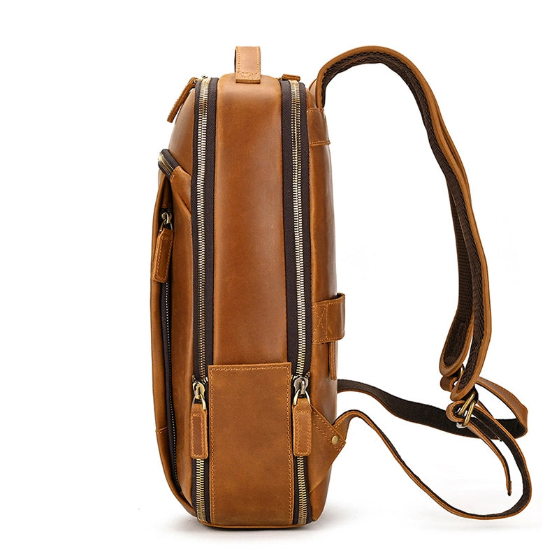 all-leather backpack laptop 90 Men's Leather Backpack Dual Main Compartment Laptop Backpack – Luke Case