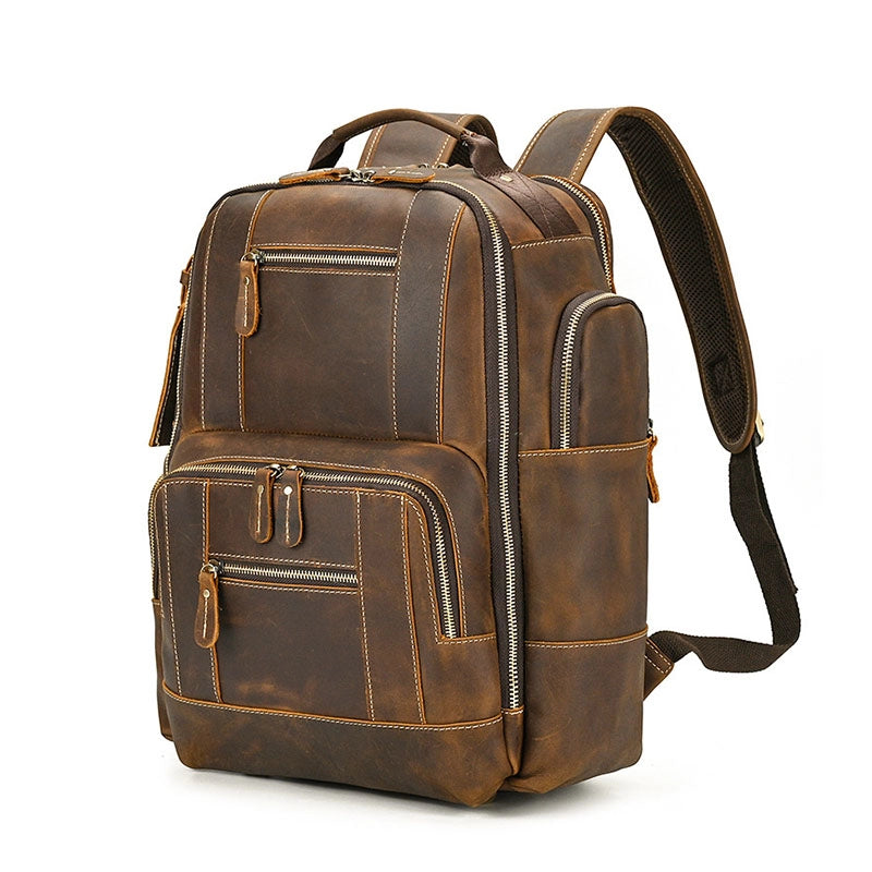 Men's Crazy Horse Leather Backpack