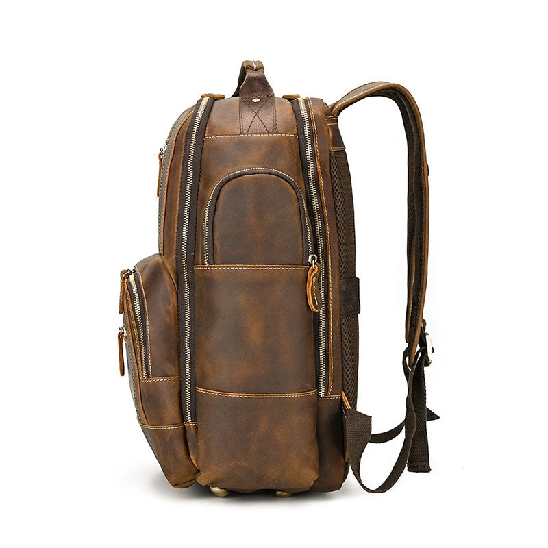 Men's Crazy Horse Leather Backpack
